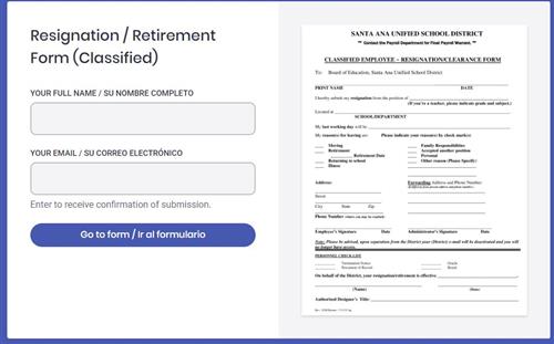 Retirement Form Link